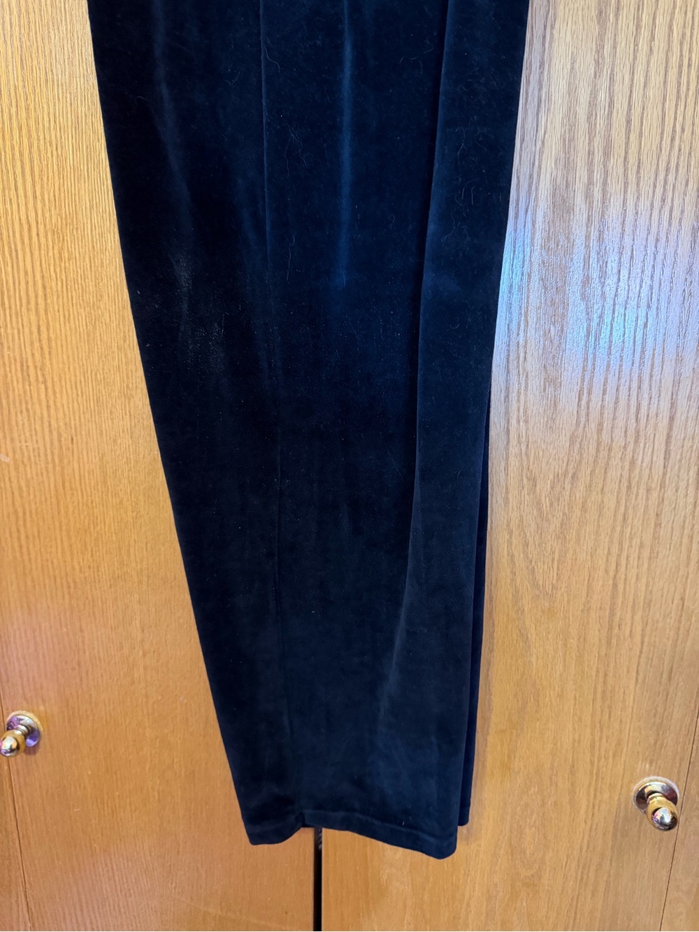 Women’s Black Velvet Pull-On Pants - Picture 2 of 2